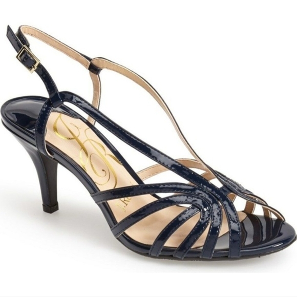 J.Renee Shoes - J.Renee Black Strappy Heels Size 8 NWOT